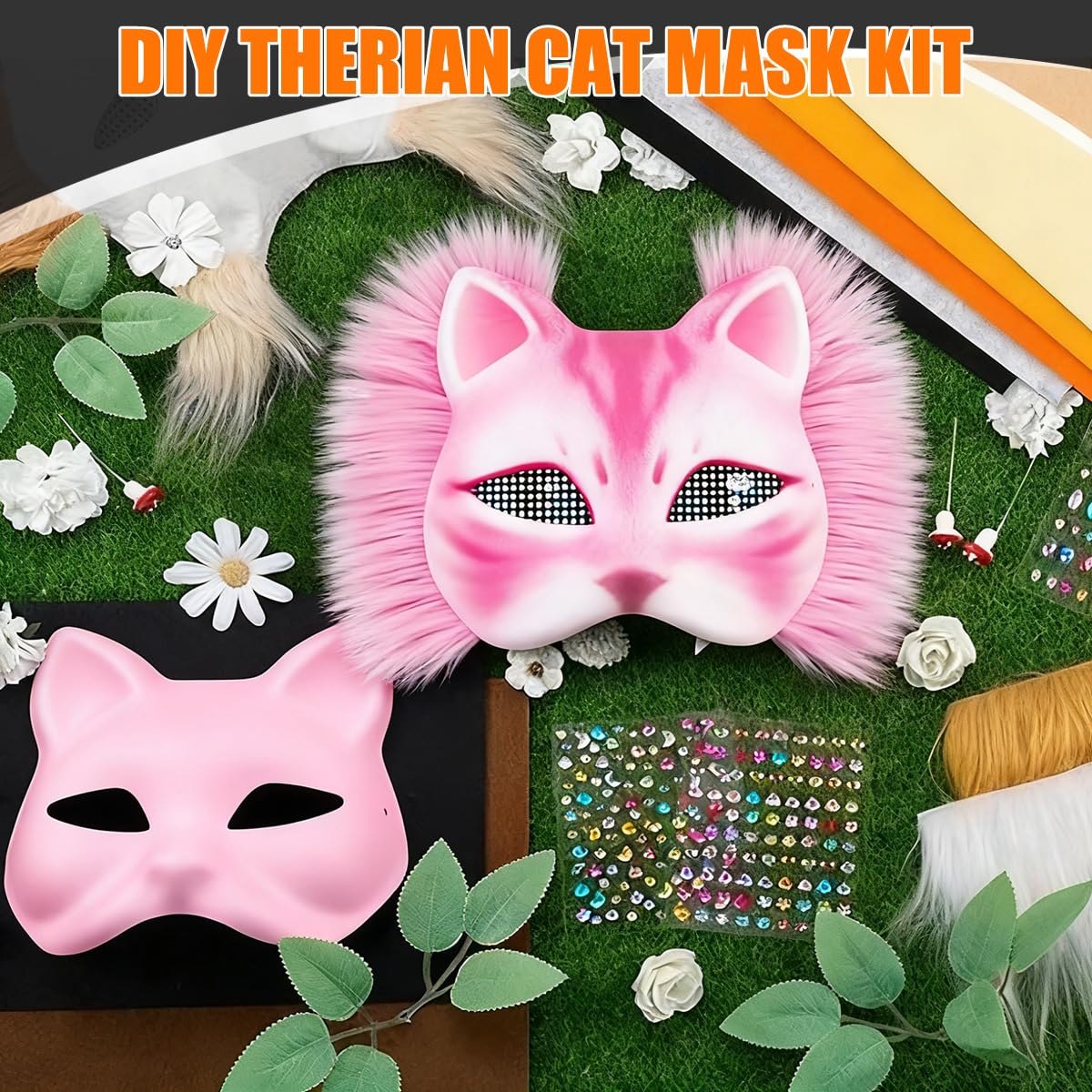 WAYNHUI faux fur strips add texture and realism to masks.