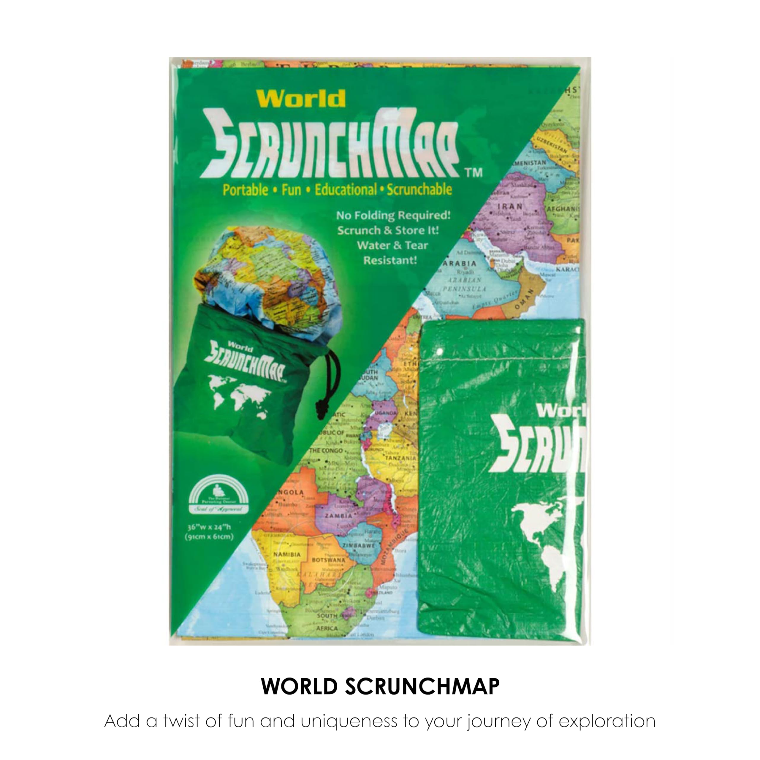 Waypoint Geographic ScrunchMap tear-resistant design for durable on-the-go use.