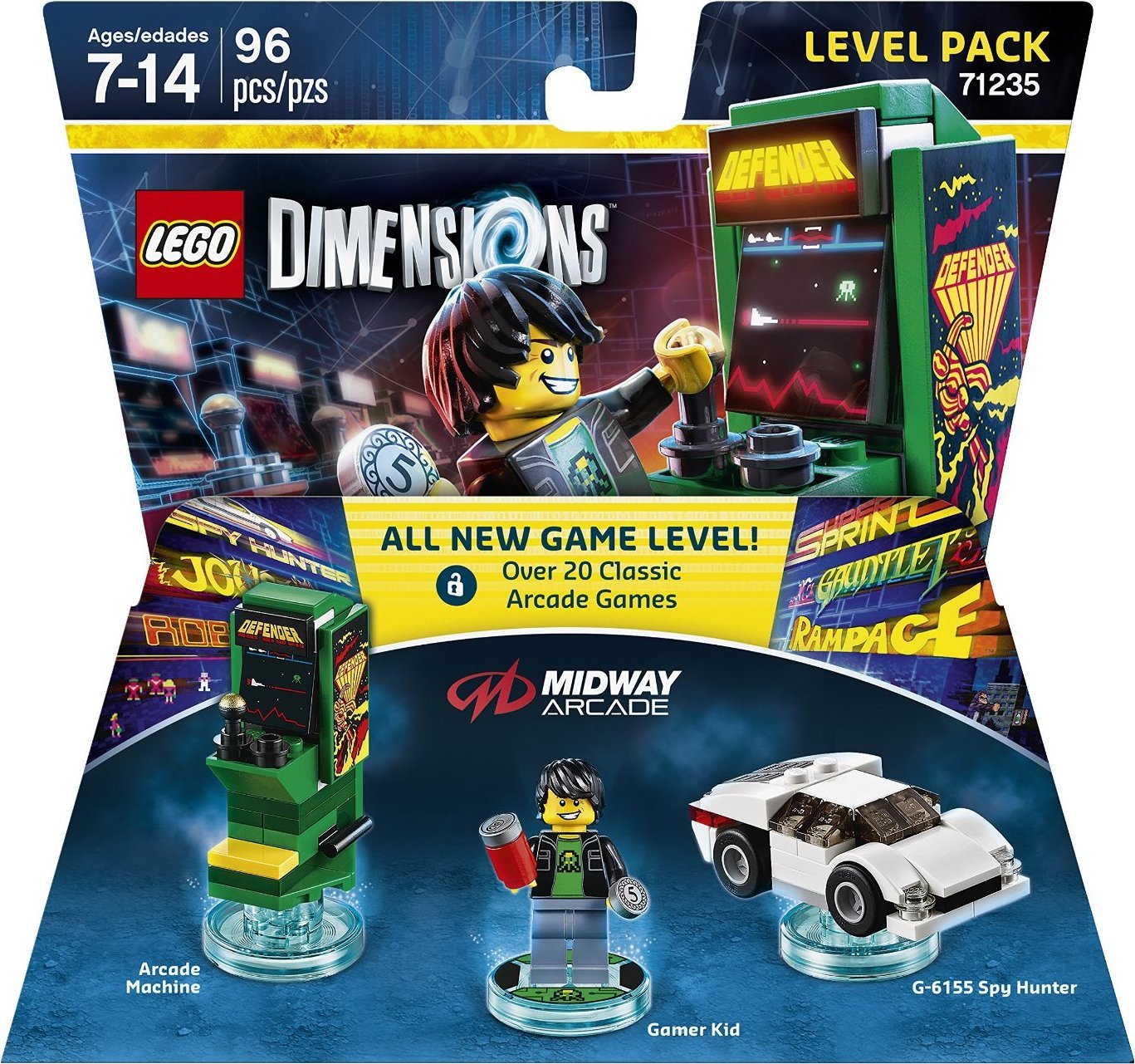 WB Midway Retro Gamer Level Pack cover art for LEGO Dimensions, highlighting crossovers.