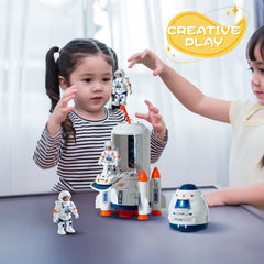 Wbzle durable ABS space rocket built to endure frequent pretend play.