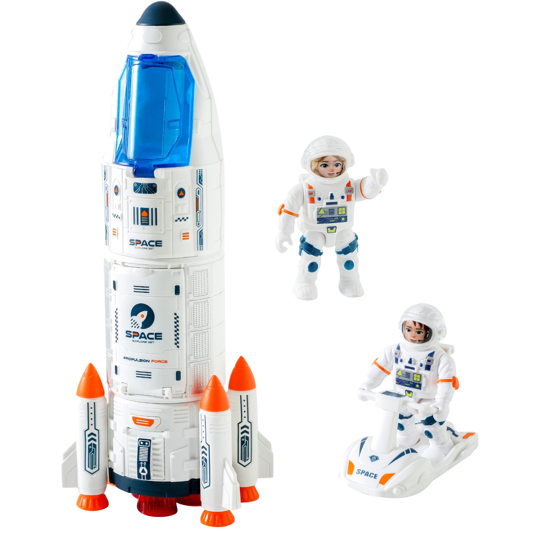 Wbzle Rocket Toy launch sequence with lights and sounds for imaginative play.