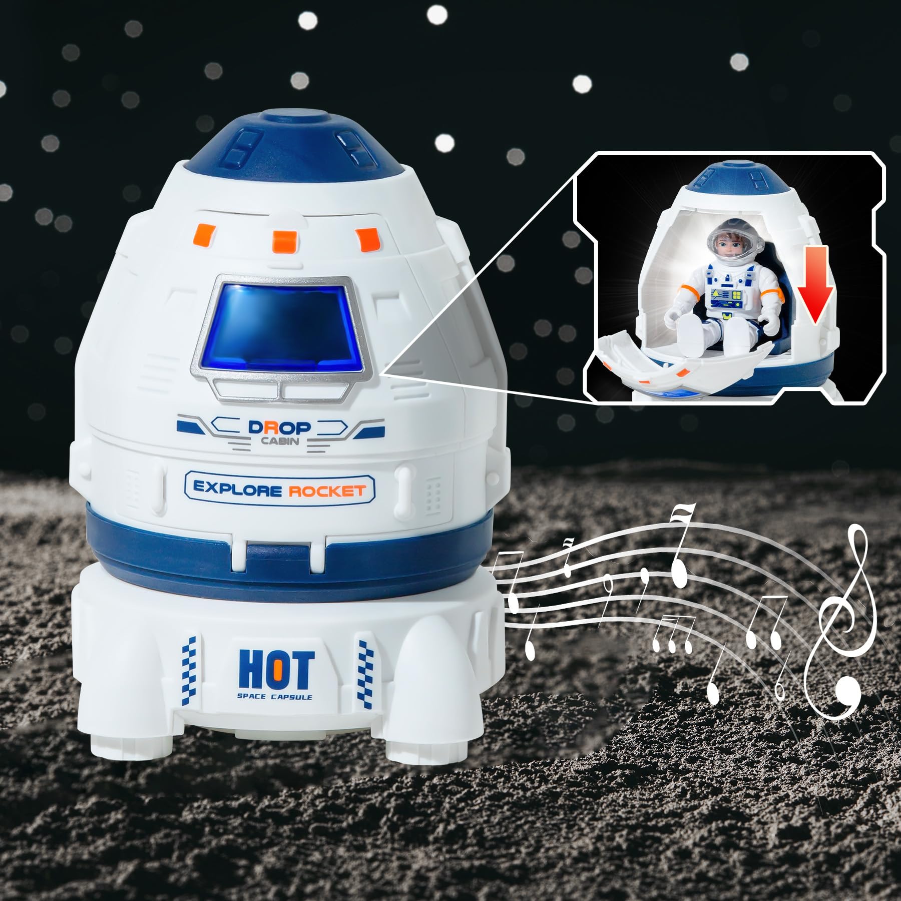 Wbzle Space toy with separable cabin encourages hands-on assembly.
