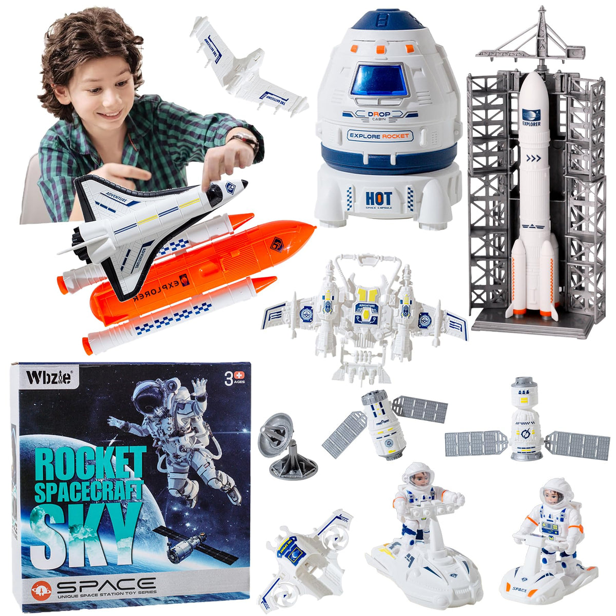 Wbzle space capsule toy set with light and sound sparks imaginative play and STEM curiosity.