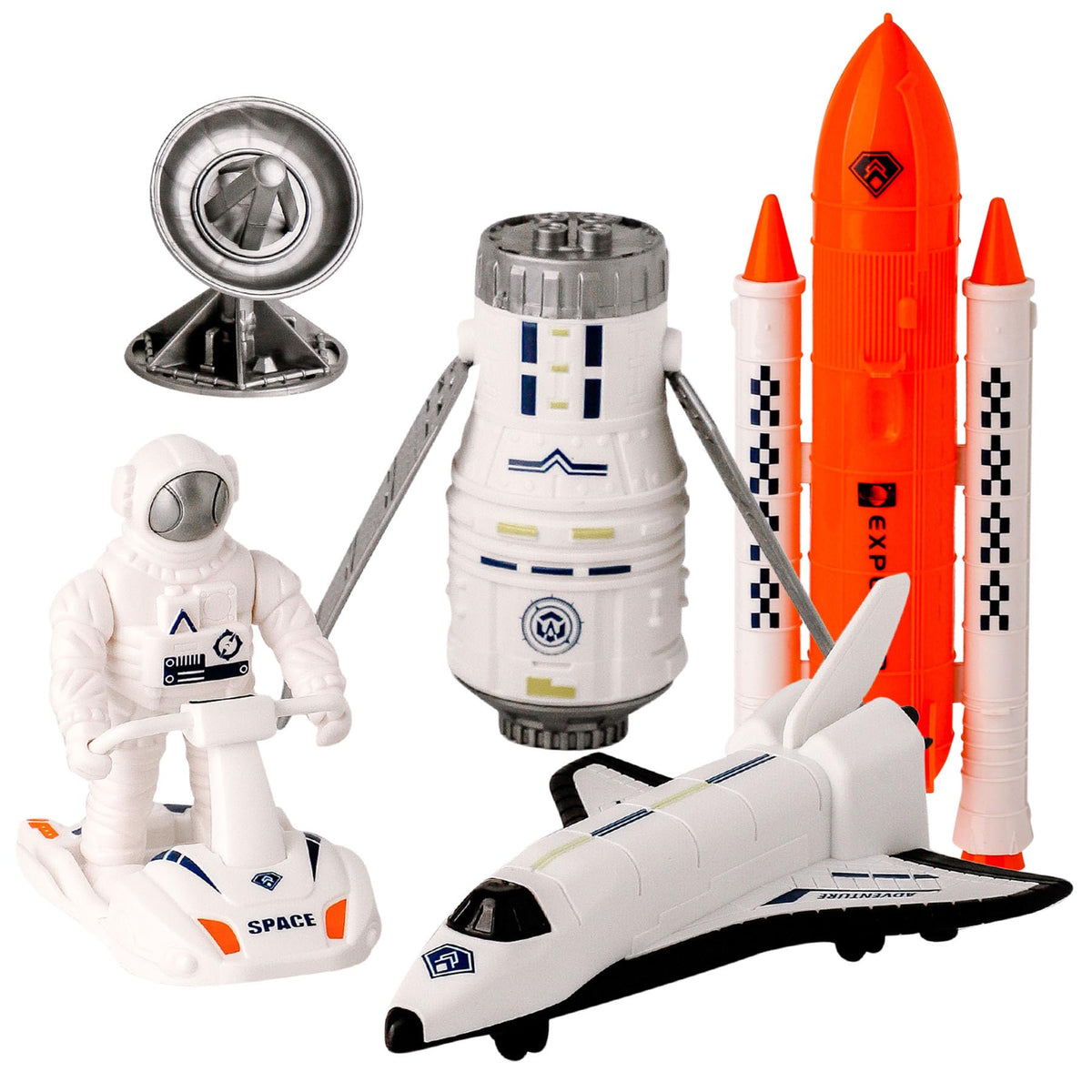 WBZLE Space Exploration Shuttle Toy featuring astronauts for imaginative space missions