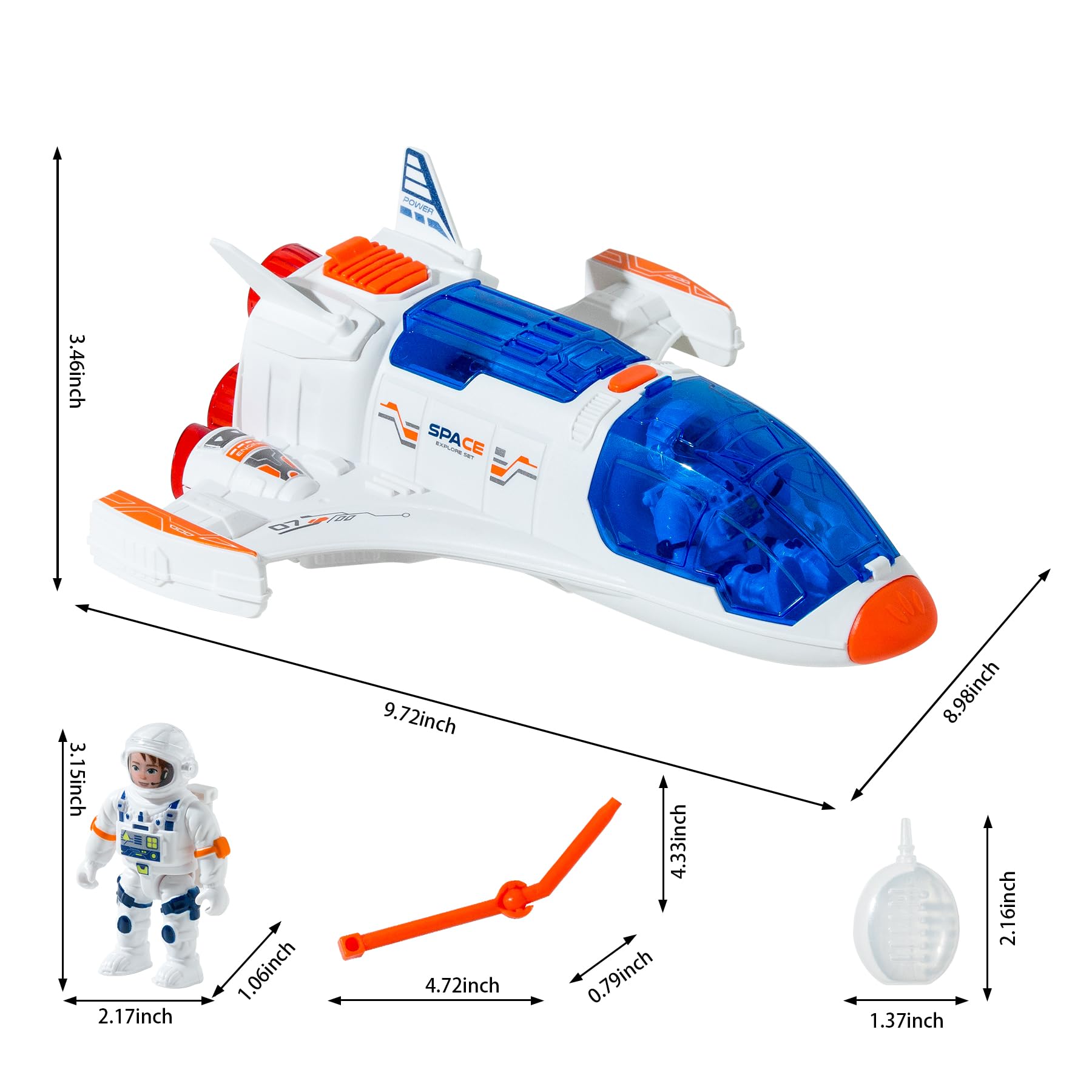 Wbzle Spaceship Shuttle includes an astronaut figure for interactive play.