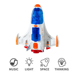 Wbzle Spaceship Shuttle lights and sounds simulate launch moments.