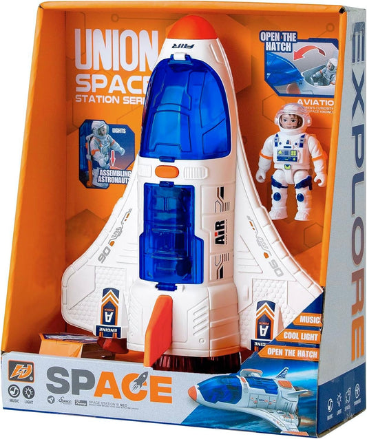 Wbzle Spaceship Shuttle toy front cockpit view fuels imaginative exploration.