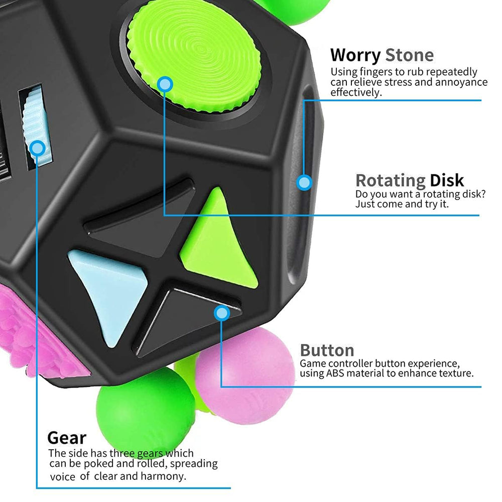 WCZCBOYA 12-sided cube toy rocker provides subtle sensory feedback.