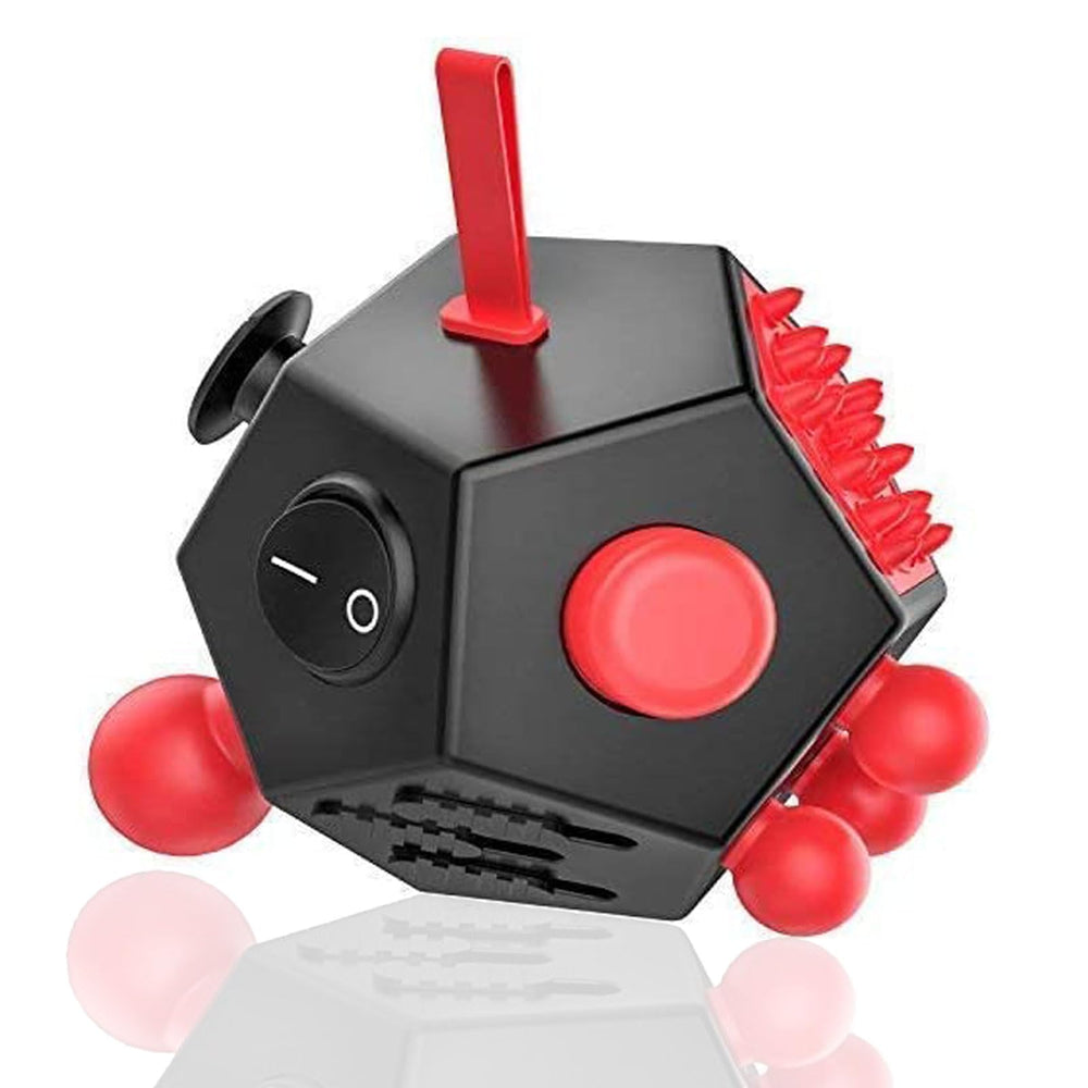 WCZCBOYA 12-sided fidget toy red boosts focus and calm during tasks.