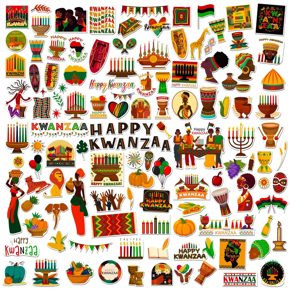 WDAHDHP Kwanzaa stickers 16 sheets for kids' crafts and party decor