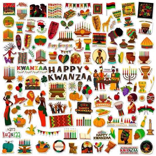 WDAHDHP Kwanzaa stickers 16 sheets for kids' crafts and party decor