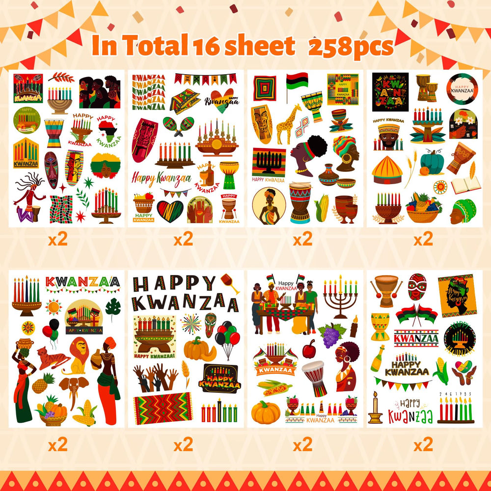 WDAHDHP Kwanzaa stickers variety designs for gifts and invitations