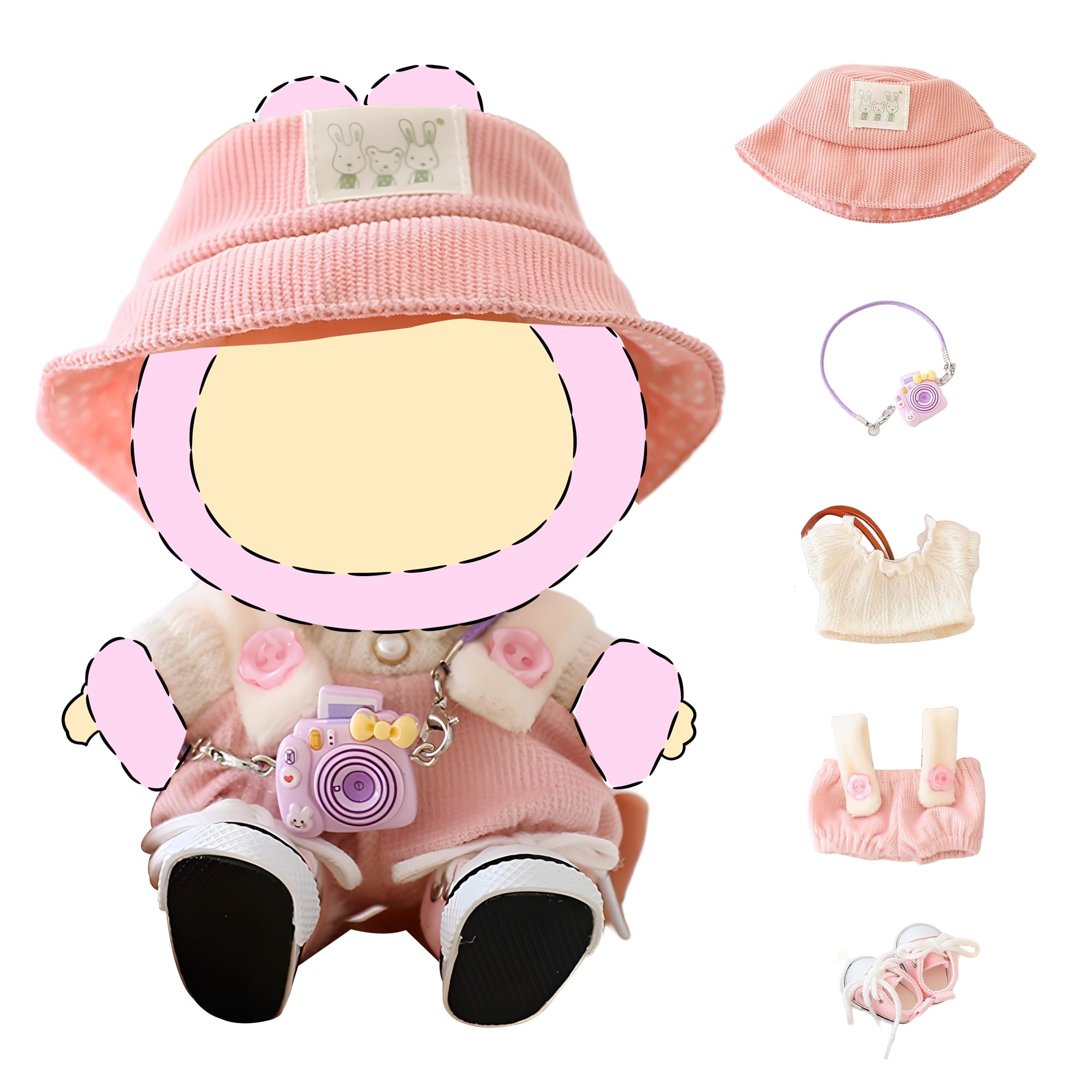 Wdaxze LaBuBu doll clothes set in pink, easy dressing for creative play.