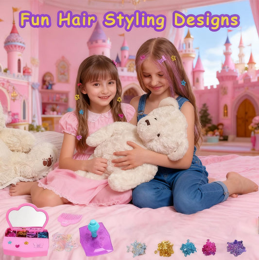 WDFXLWT Hair Gem Stamper hearts adds cute, secure accents for busy kids