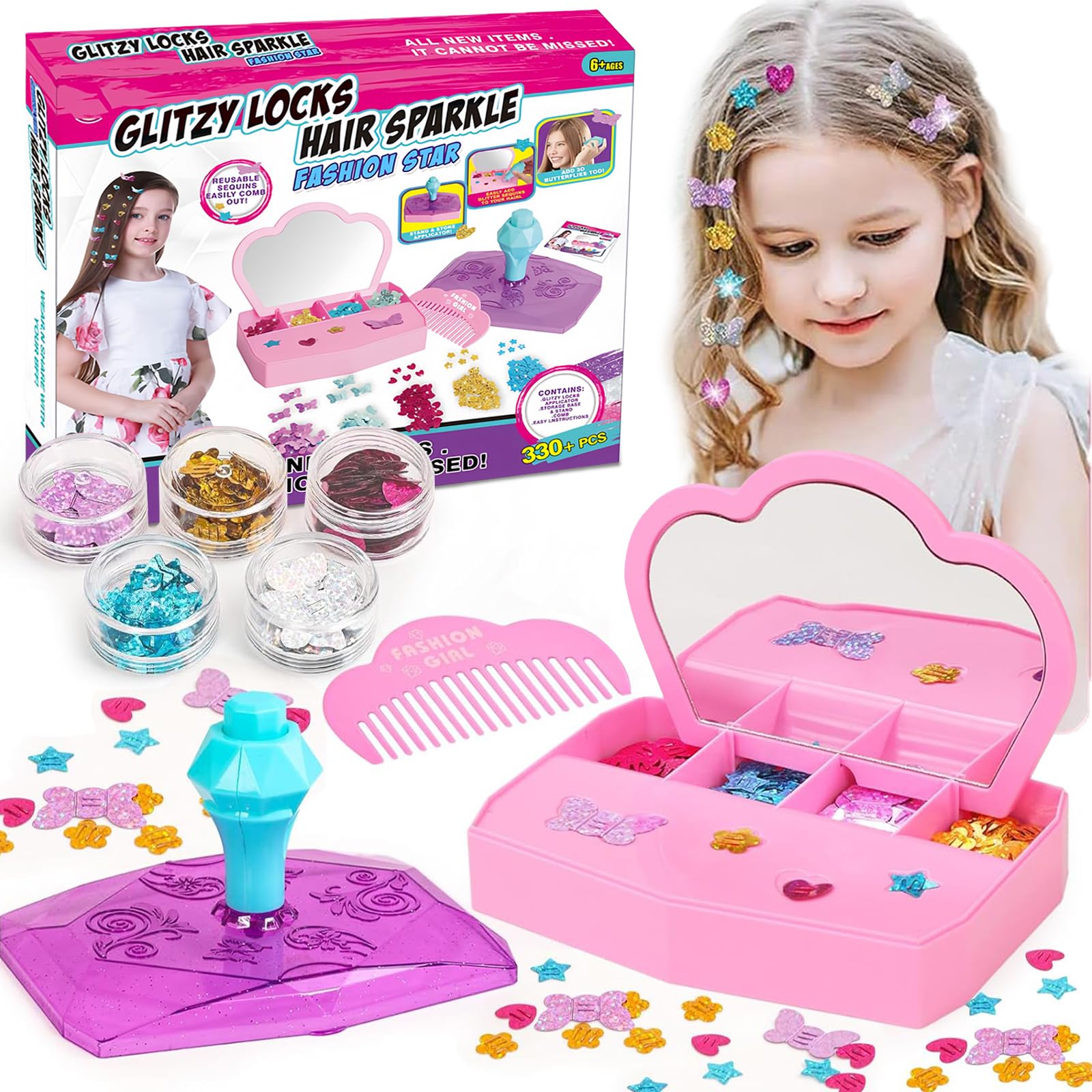 WDFXLWT Hair Gem Stamper stars for quick, mess-free sparkle in daily hair looks