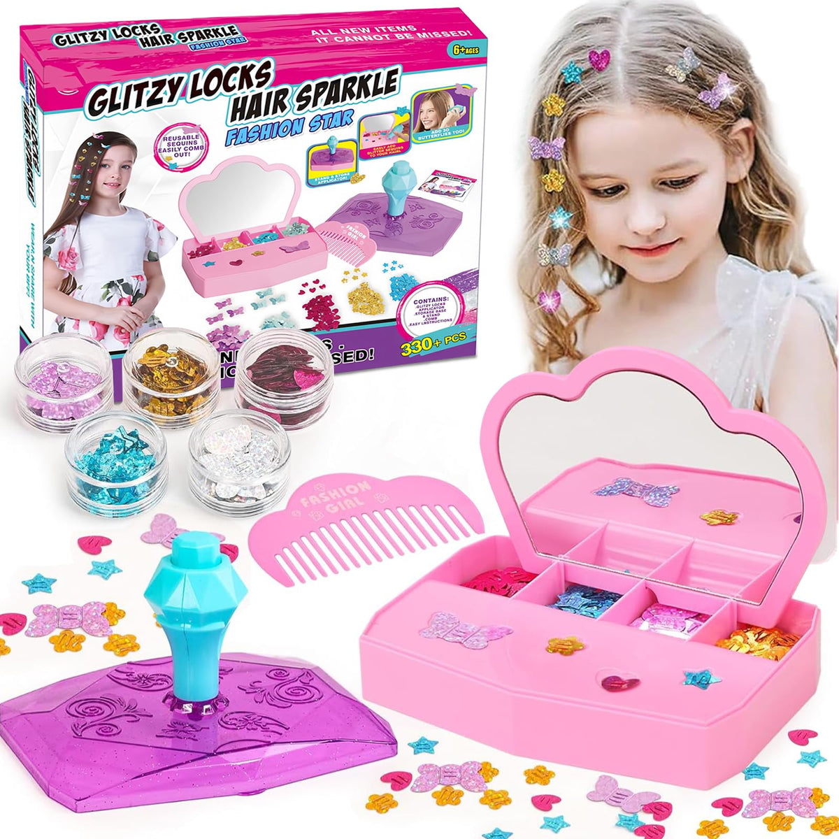 WDFXLWT Hair Gem Stamper stars for quick, mess-free sparkle in daily hair looks