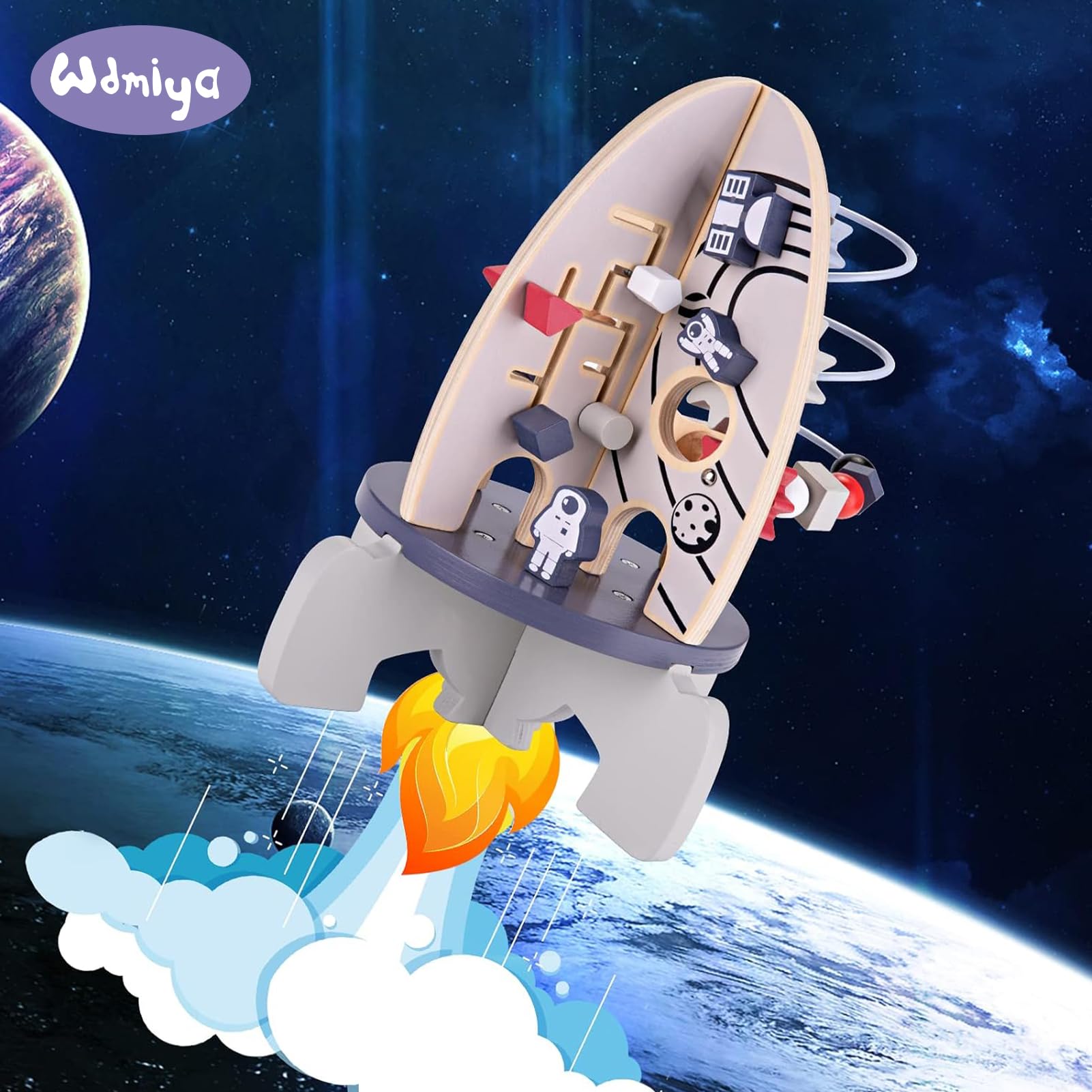 Wdmiya Space rocket activity cube shape-matching area supports early cognition