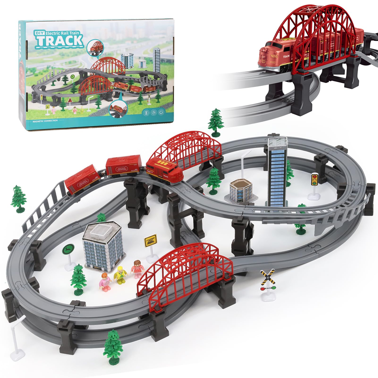 Wdmiya Forest Train Set forest bridge section for sturdy play and storytelling.
