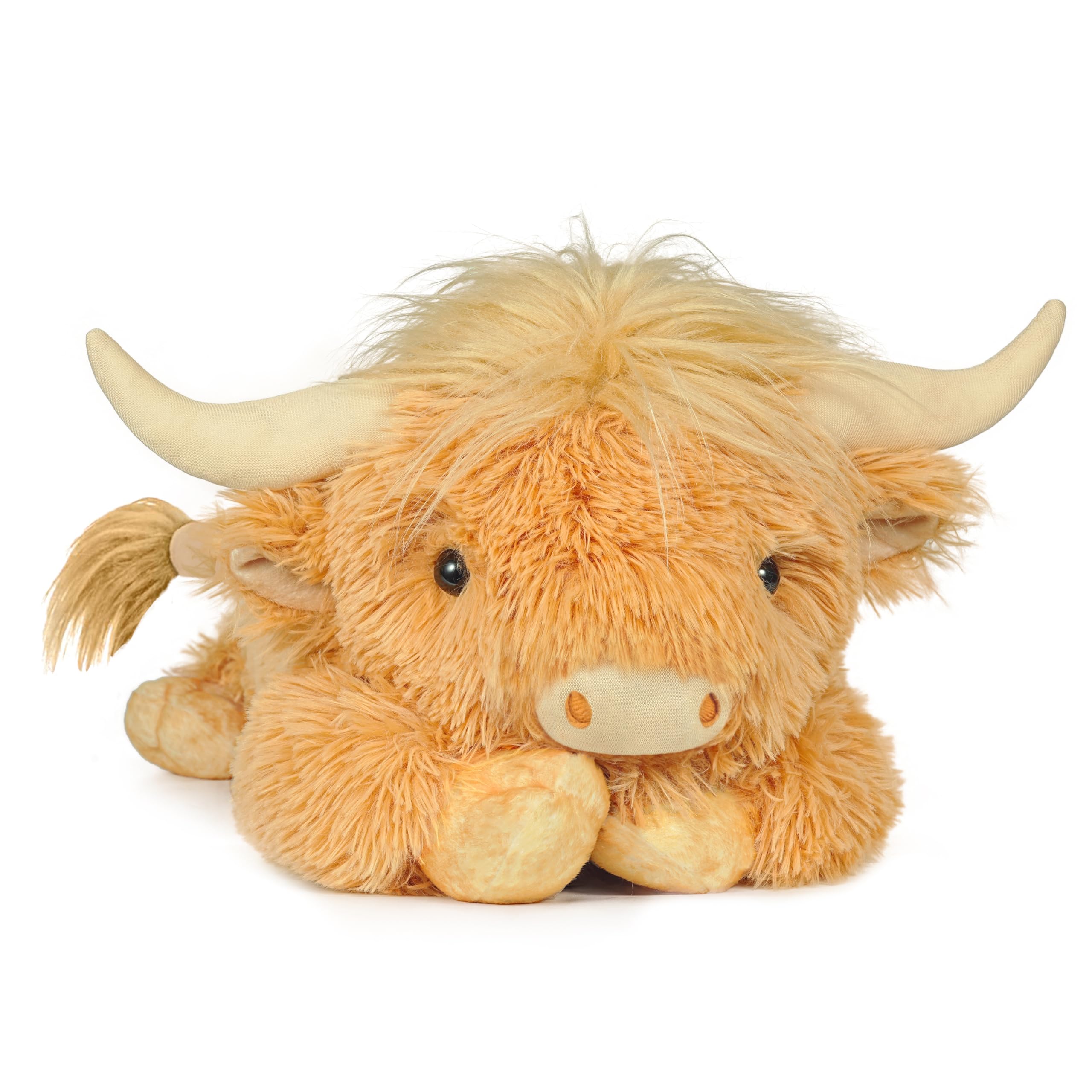 WDXDSOB Highland Cow plush face close-up for cozy moments