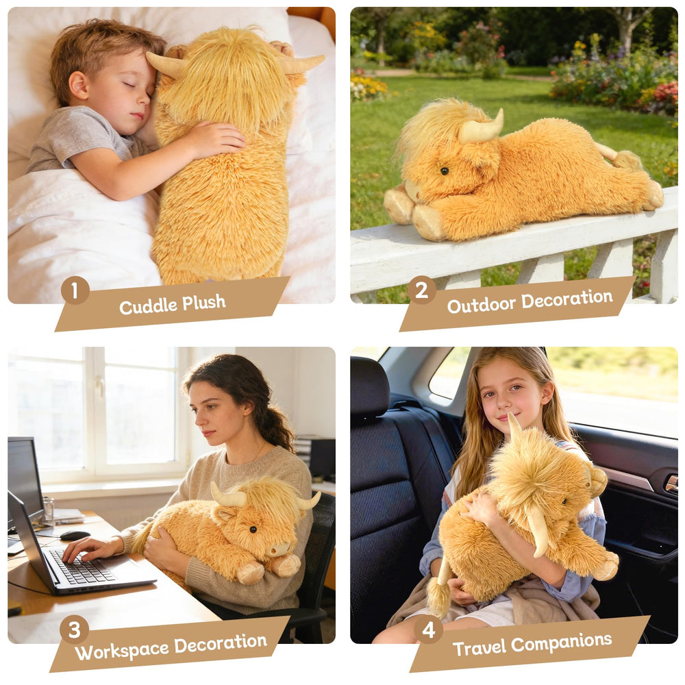 WDXDSOB Highland Cow plush kid hugging for bedtime companionship