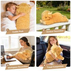 WDXDSOB Highland Cow plush kid hugging for bedtime companionship