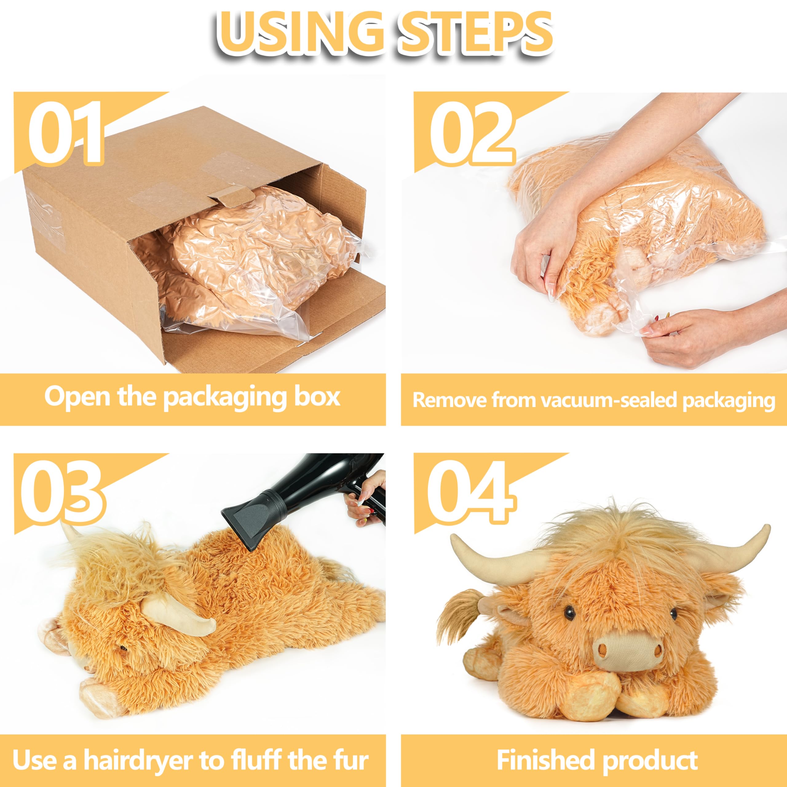 WDXDSOB Highland Cow plush stitching detail indicating durability