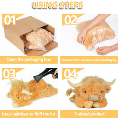 WDXDSOB Highland Cow plush stitching detail indicating durability