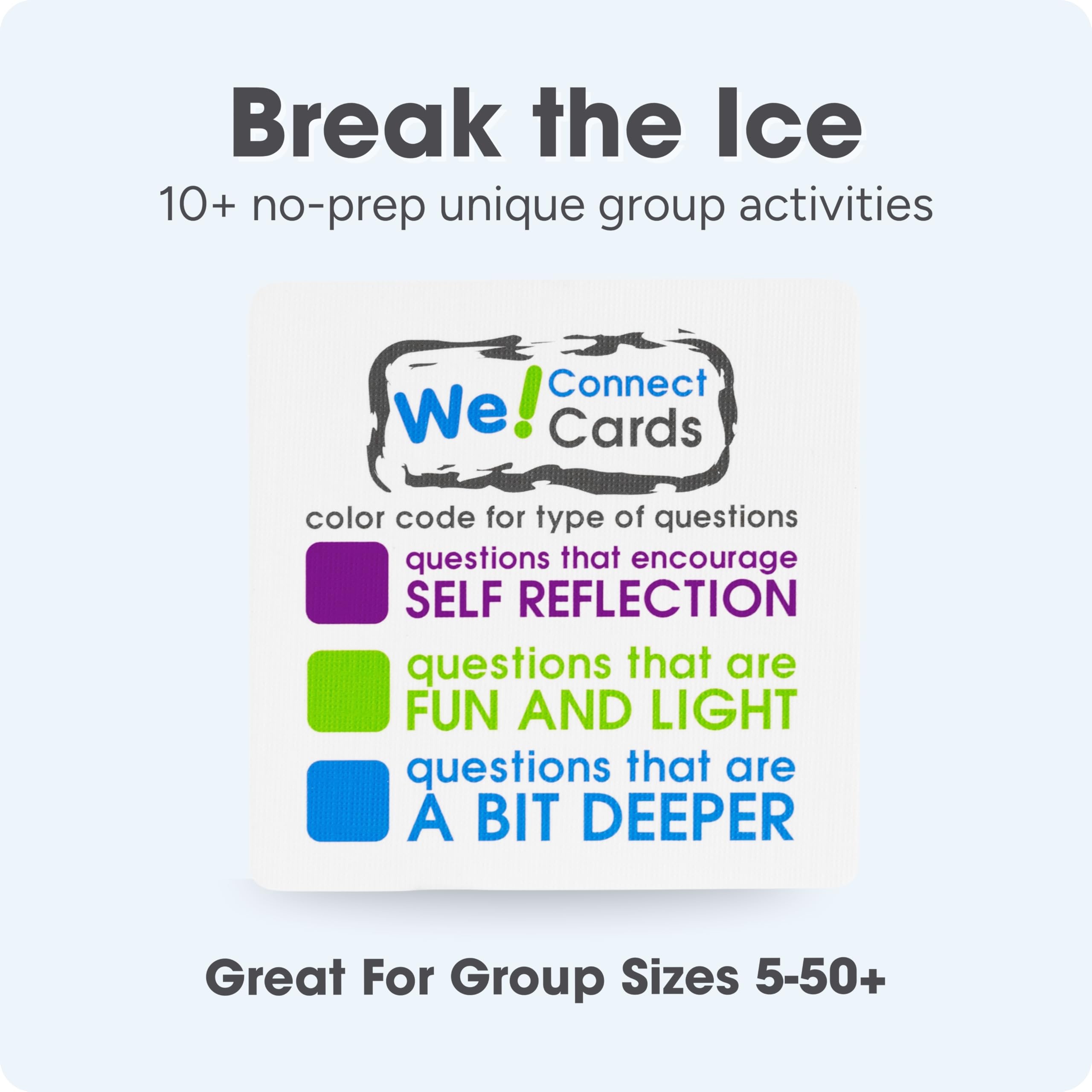 We! Connect Cards blue cards for deeper discussions.