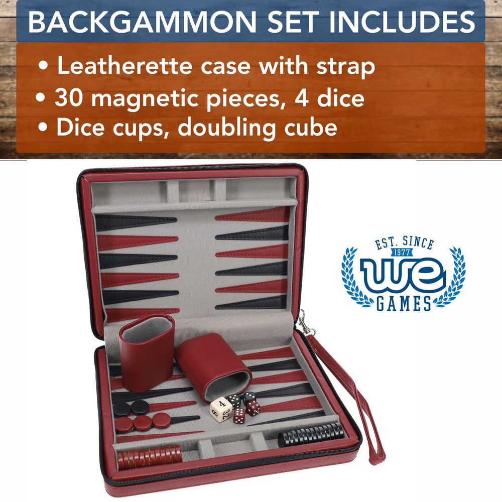 WE Games burgundy leatherette case offers stylish durability