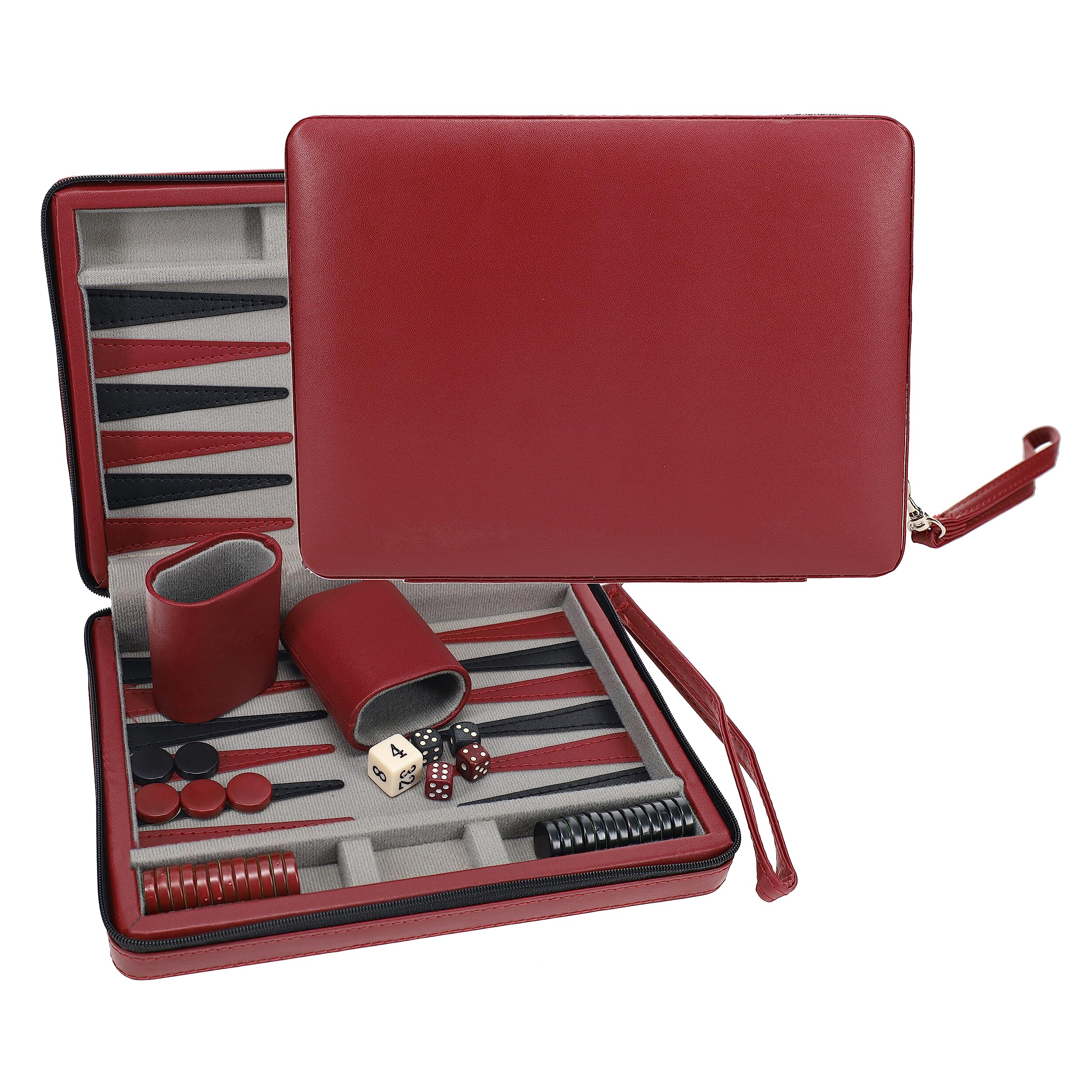 WE Games backgammon set closed case for travel-friendly storage