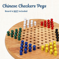 Brightly colored pegs aid quick color recall during play.