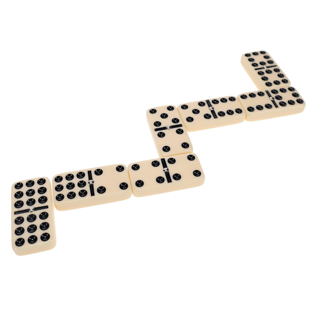 WE Games Double Nine Dominoes spinners in hand ready for an engaging round.