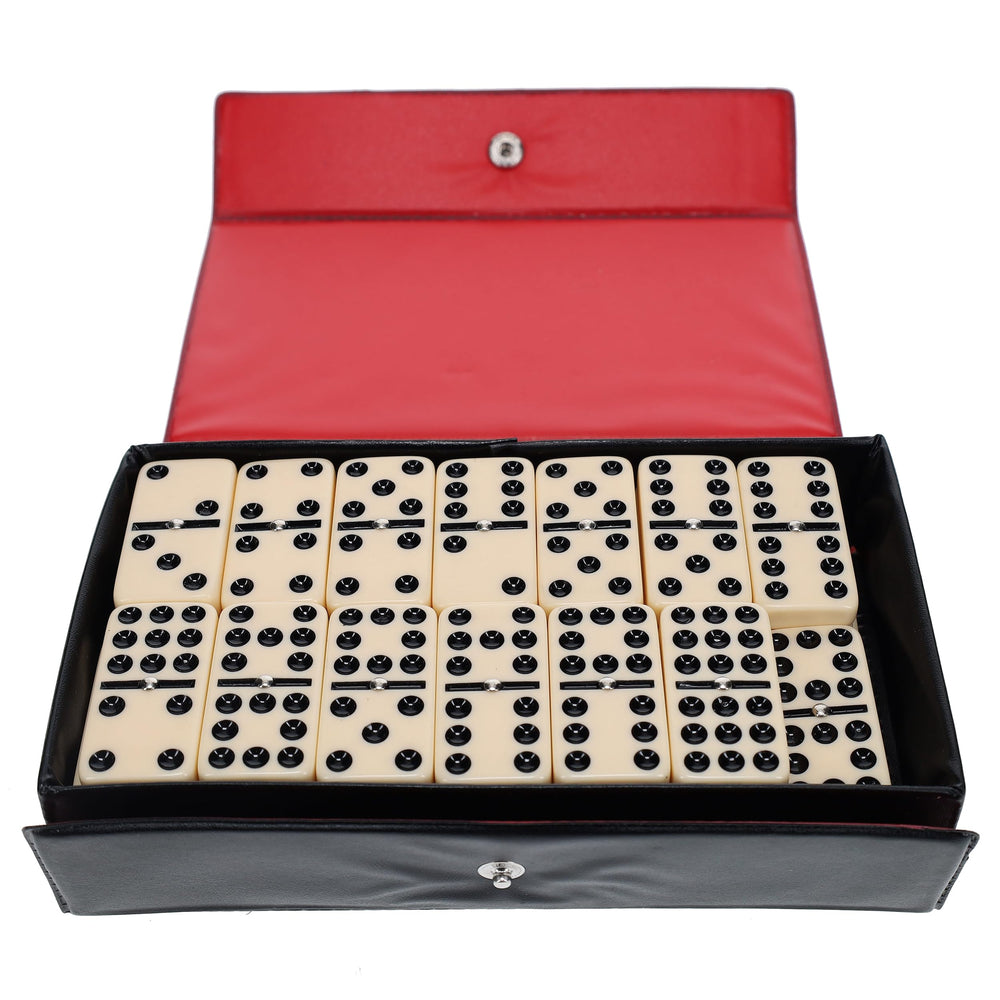 WE Games Double Nine Dominoes spinners tiles showcase premium ivory finish for smooth, satisfying gameplay.