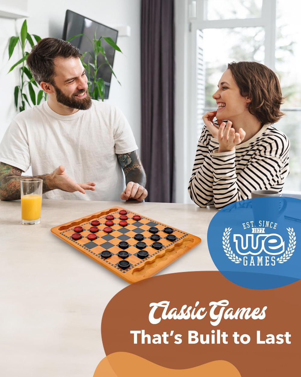 WE Games durable solid wood construction for long-lasting play.