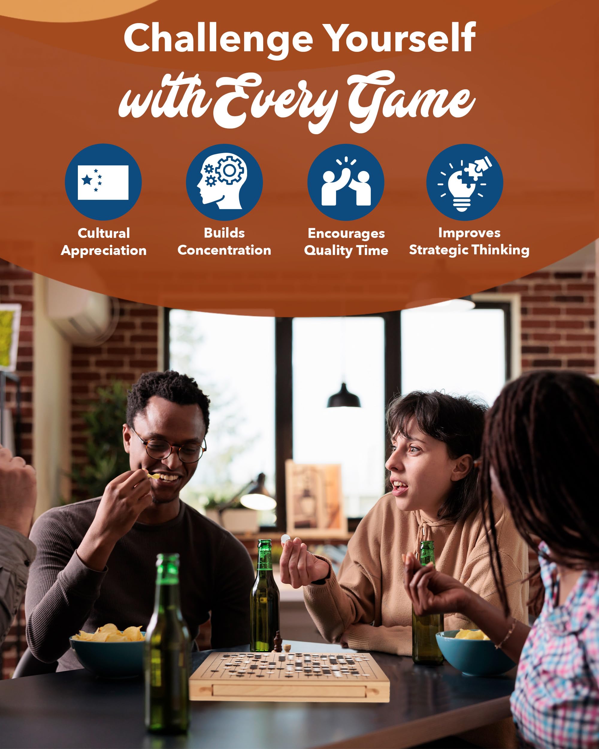 WE Games Go Game Set 12 Inch table top display ready for social play.