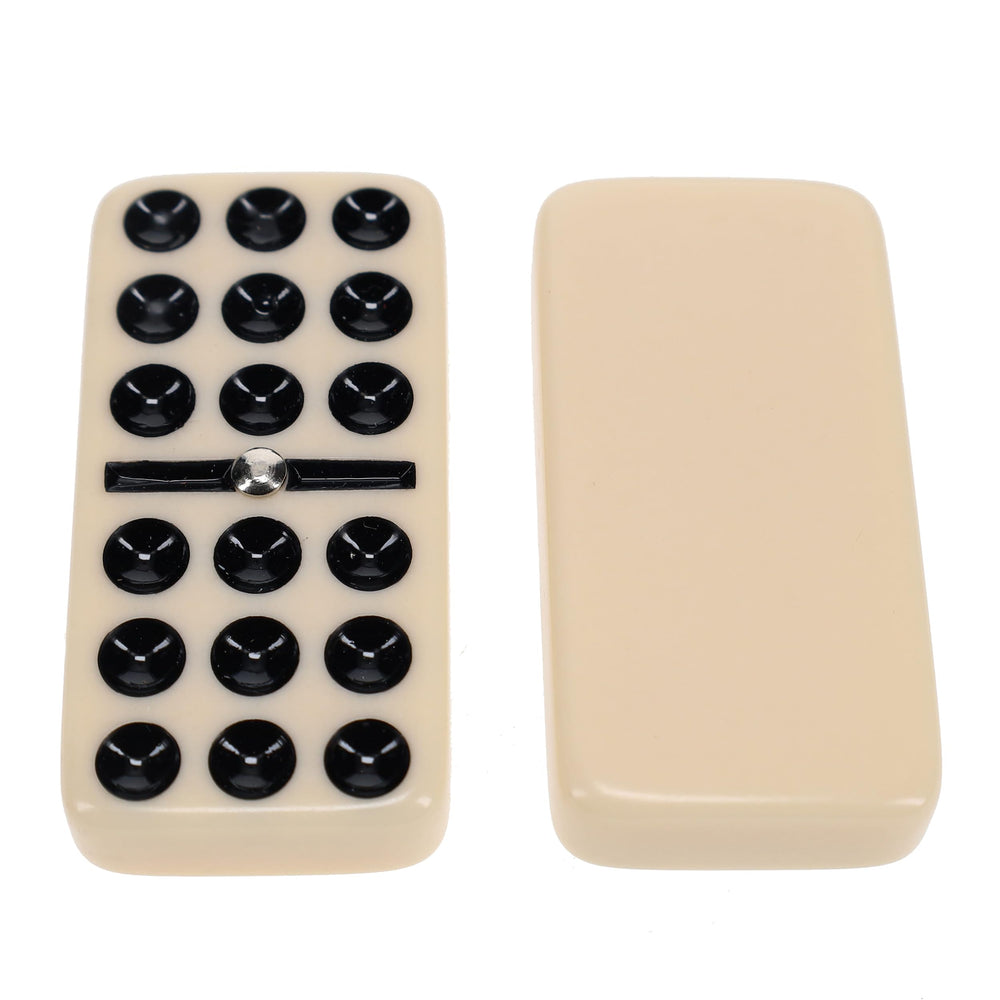 WE Games ivory domino tiles closeup highlighting crisp pips and durable construction.