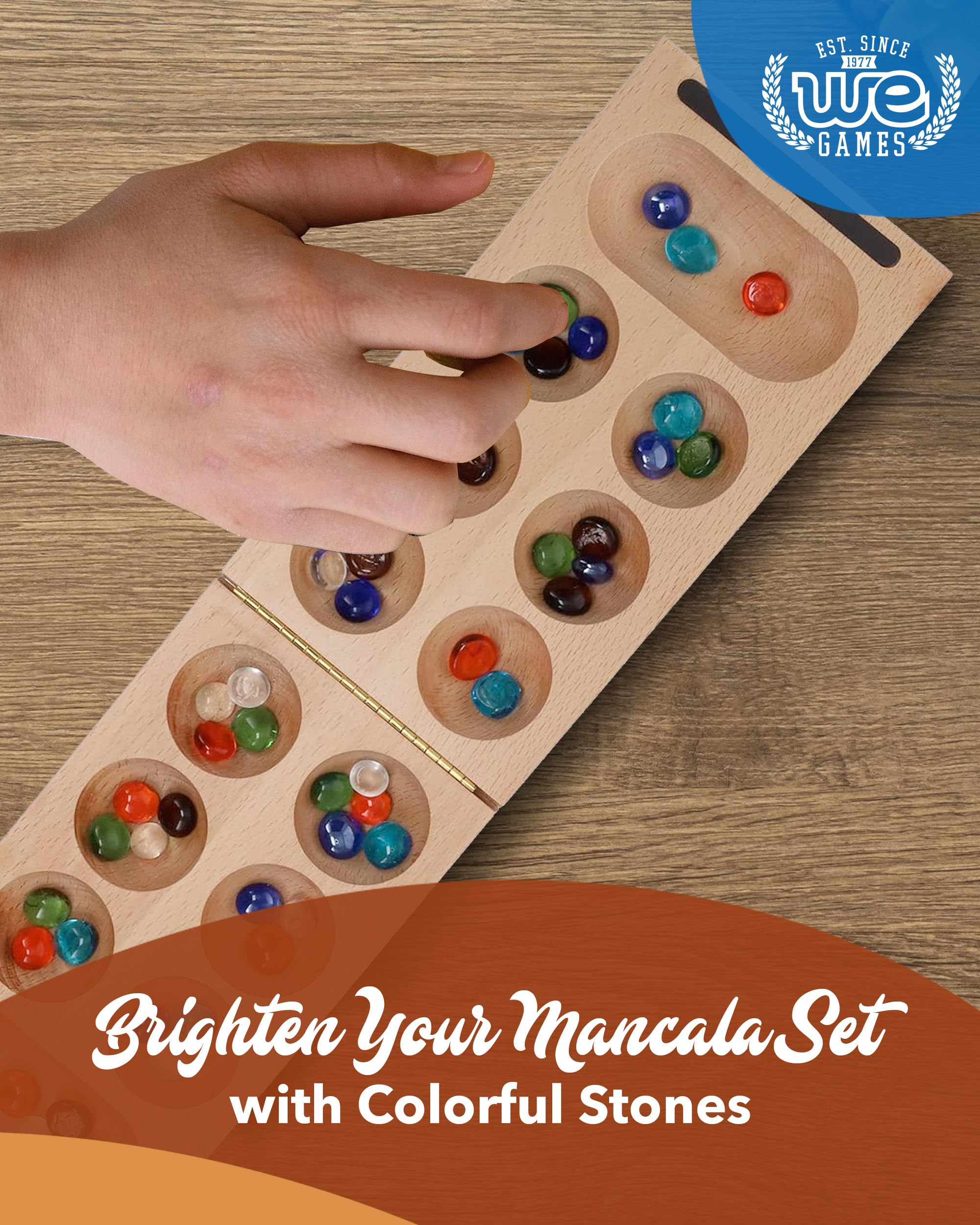 WE Games colorful mancala stones ideal for family nights or travel