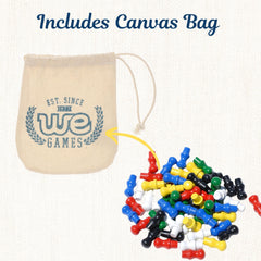 WE Games branded pegs designed for WE-branded boards.