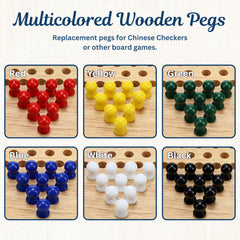 WE Games pegs stored in a drawstring bag for quick setup.
