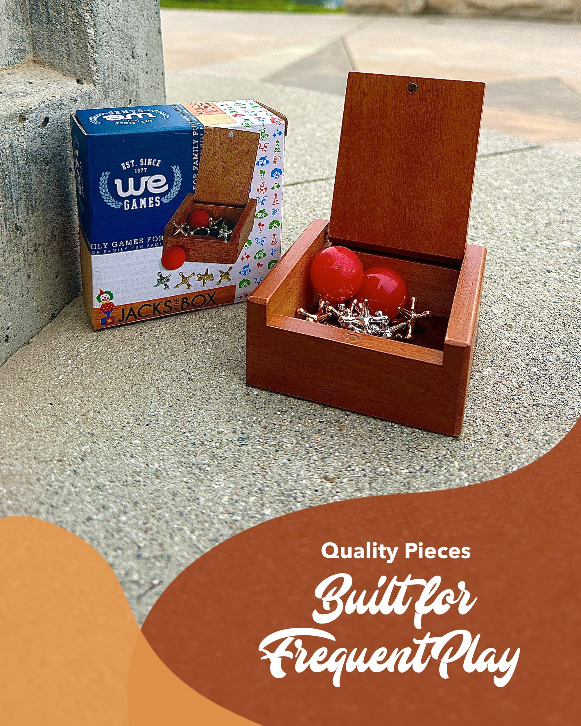 WE Games red bouncing balls accompany lively, responsive play.