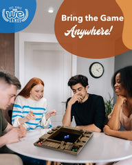 WE Games Shut The Box solid hardwood construction ensures lasting family fun.