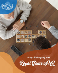WE Games The Royal Game of UR wooden board close up showing craftsmanship