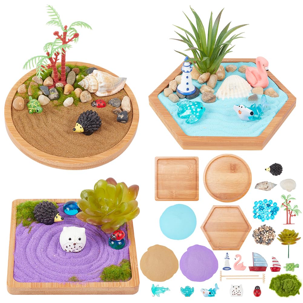 WEBEEDY zen garden wooden tray for a calm desk setup and mindful breaks