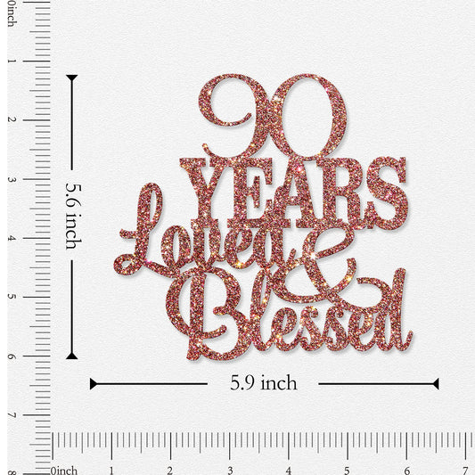 WeBenison birthday cake topper with rose gold glitter adds elegant sparkle.