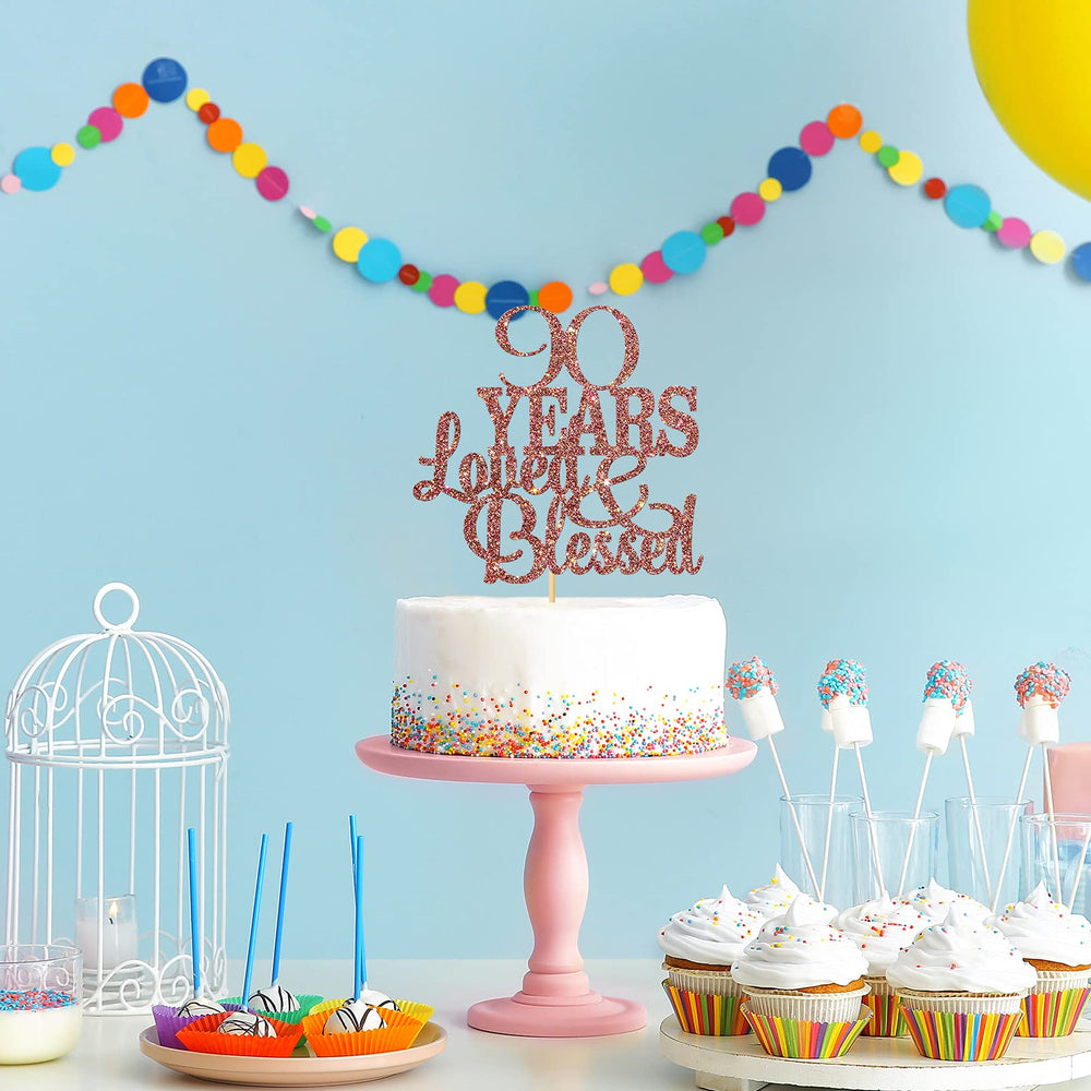 WeBenison cake decoration in rose gold glitter for memorable celebrations.