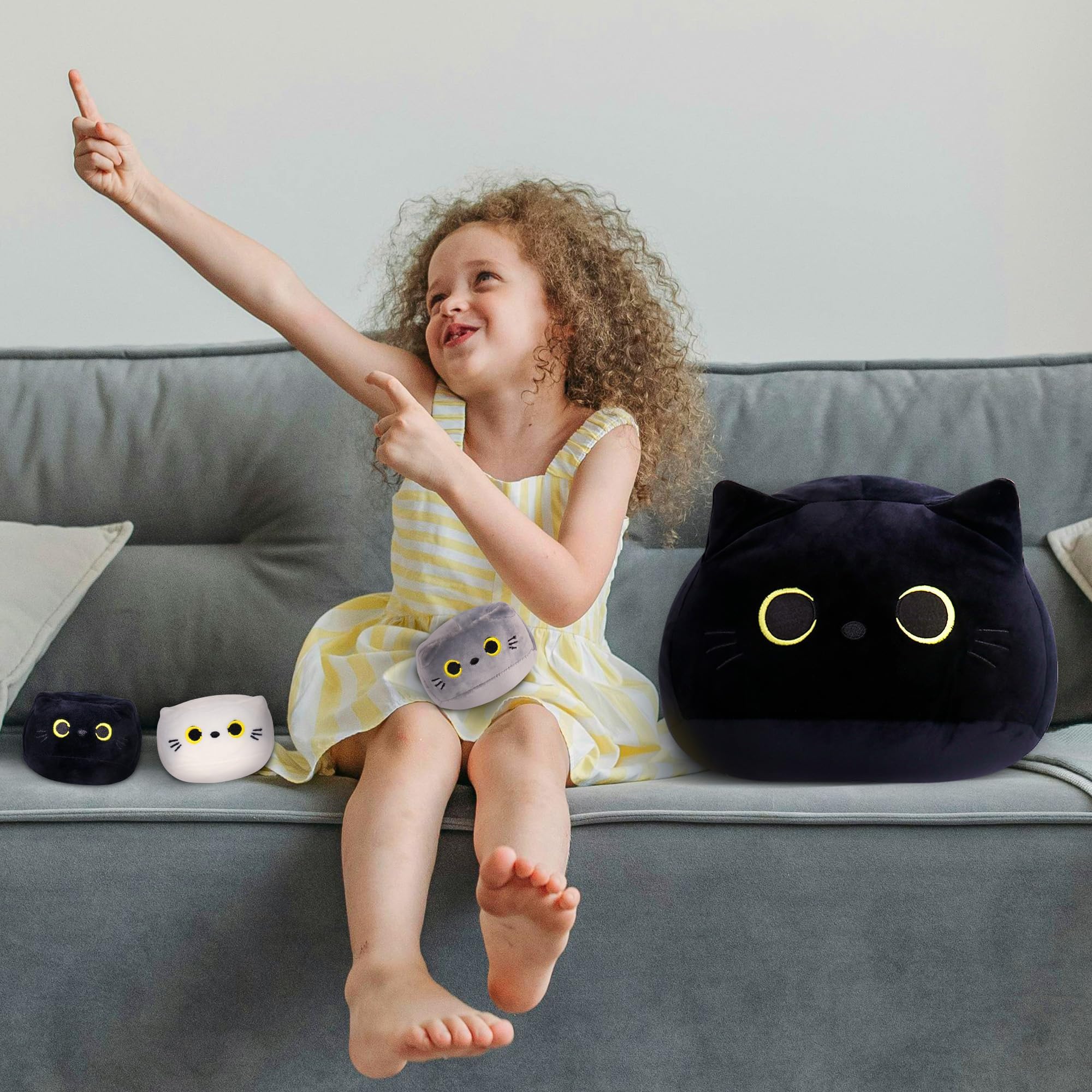 WeBingo big cat plush nap pillow for desk or couch.