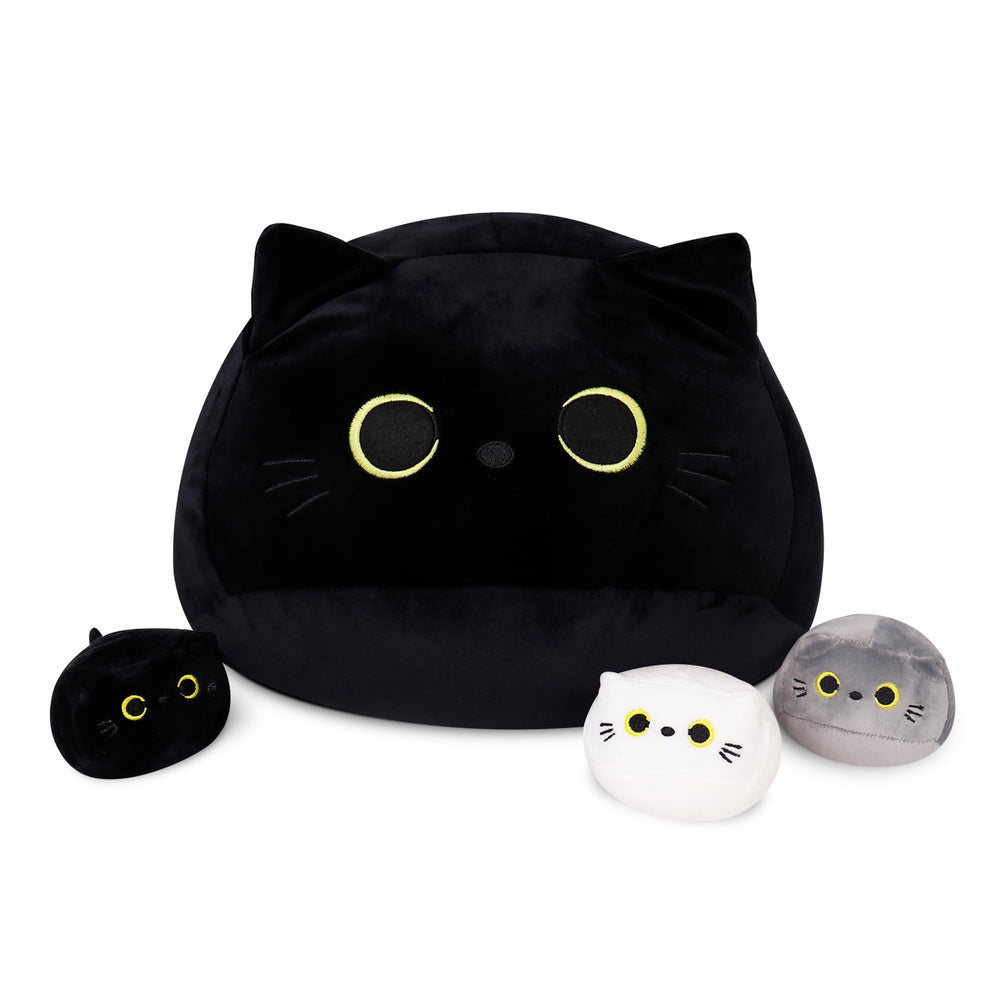 WeBingo black cat plush 16-inch main figure for cozy cuddles and room decor.