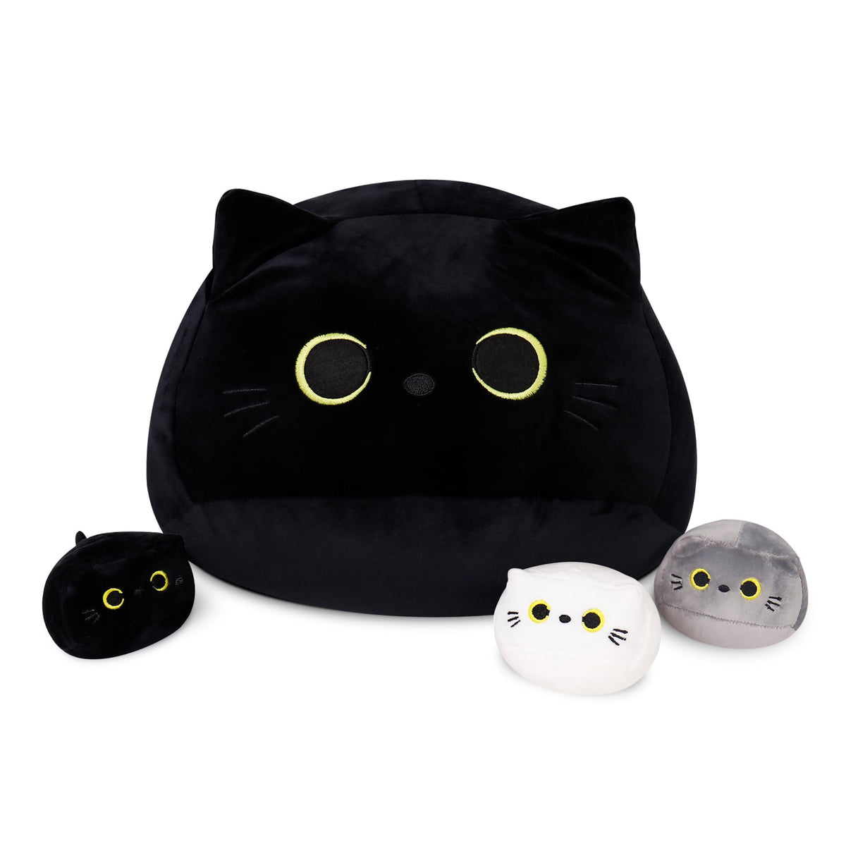 WeBingo black cat plush 16-inch main figure for cozy cuddles and room decor.