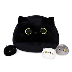 WeBingo black cat plush 16-inch main figure for cozy cuddles and room decor.