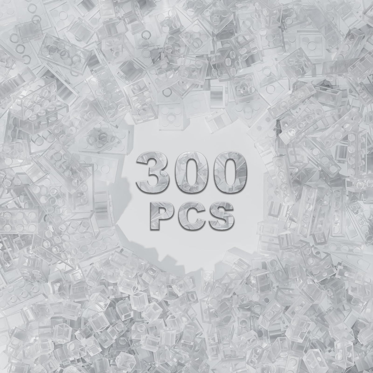 WEBRICK 300 Pcs transparent bricks pack for versatile creative construction.